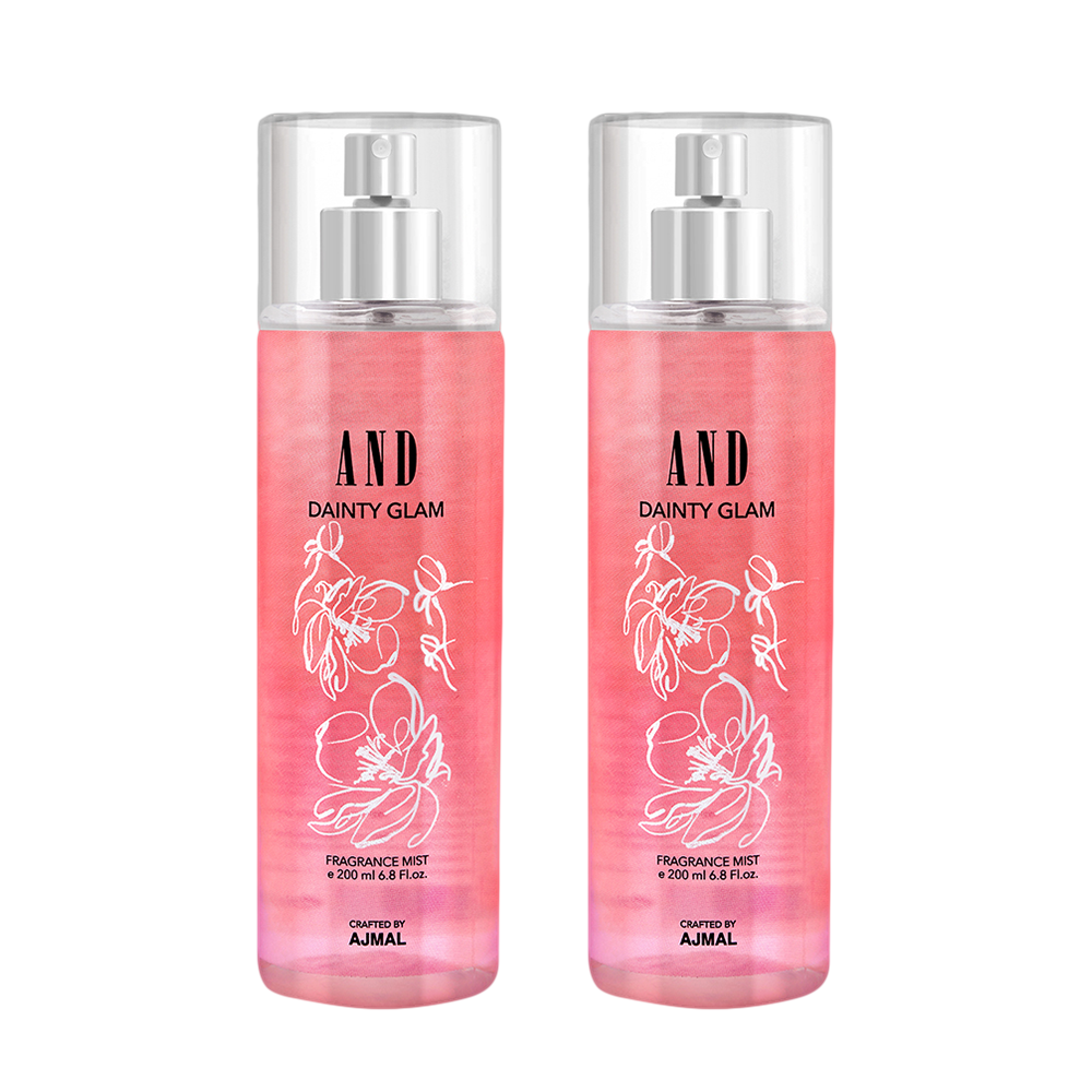 AND Dainty Glam Pack of 2 Body Mist 200ML each Long Lasting Scent Spray Gift For Women Perfume