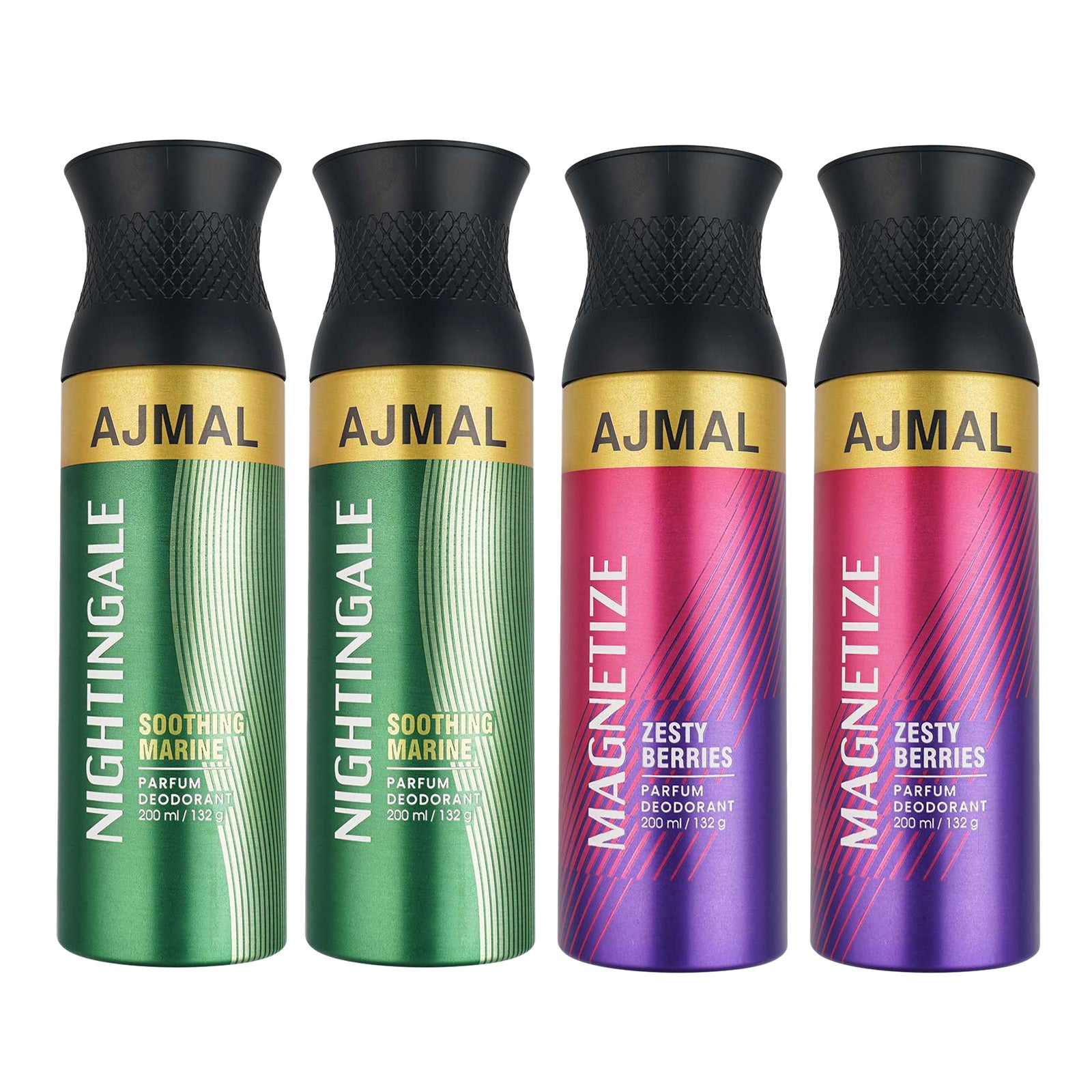 2 Nightingale & 2 Magnetize Deodorant Combo pack of 4 Deodorant 200ml each For Unisex