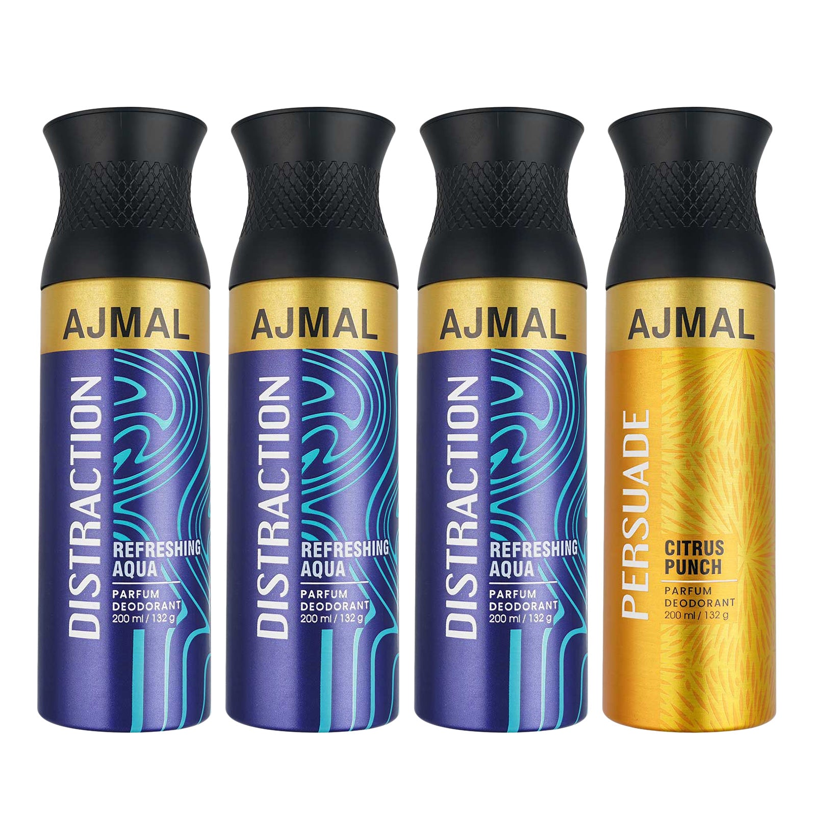 3 Distraction & 1 Persuade Deodorant Combo pack of 4 Deodorant 200ml each For Unisex