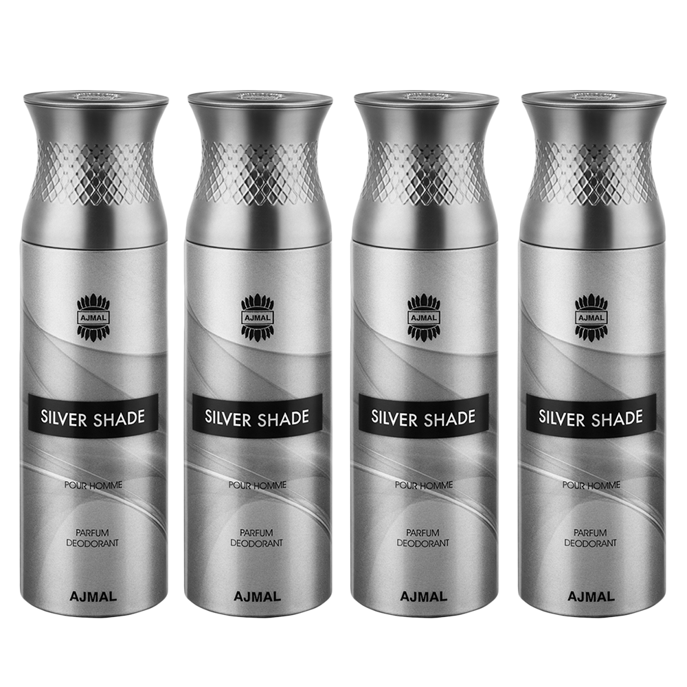 4 Silver Shade Deodorant Spray - For Men (200 ml, Pack of 4)