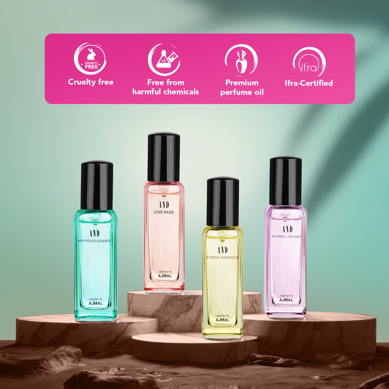 AND EDP Gift Set with Ethereal Dreamer, Love Muse, Eternal Radiance & Mystique Elegance (Pack of 4) 20ml Each For Women