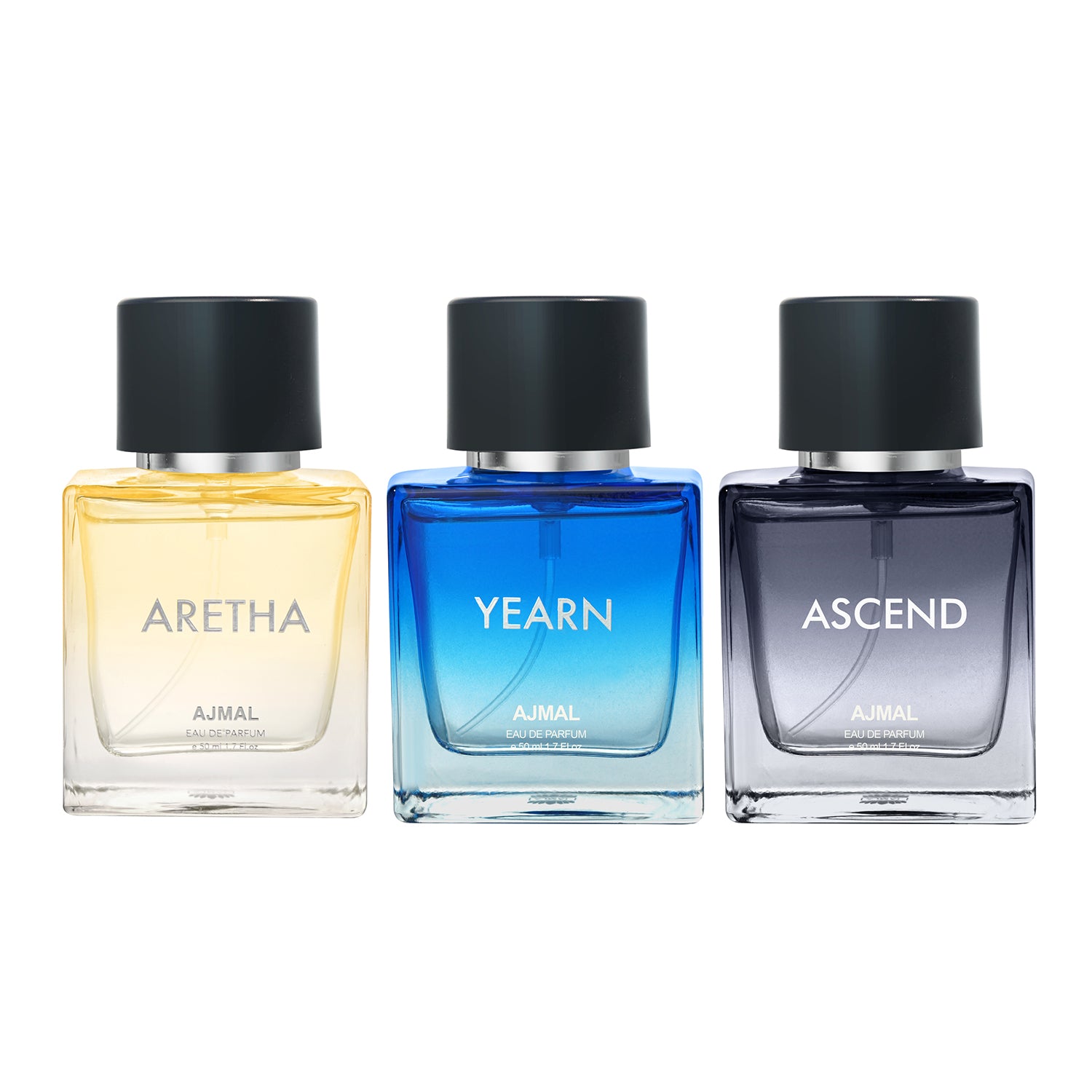 ARETHA EDP 50 ML for Women and YEARN EDP 50 ML for Men and ASCEND EDP 50 ML for Unisex Pack of 3