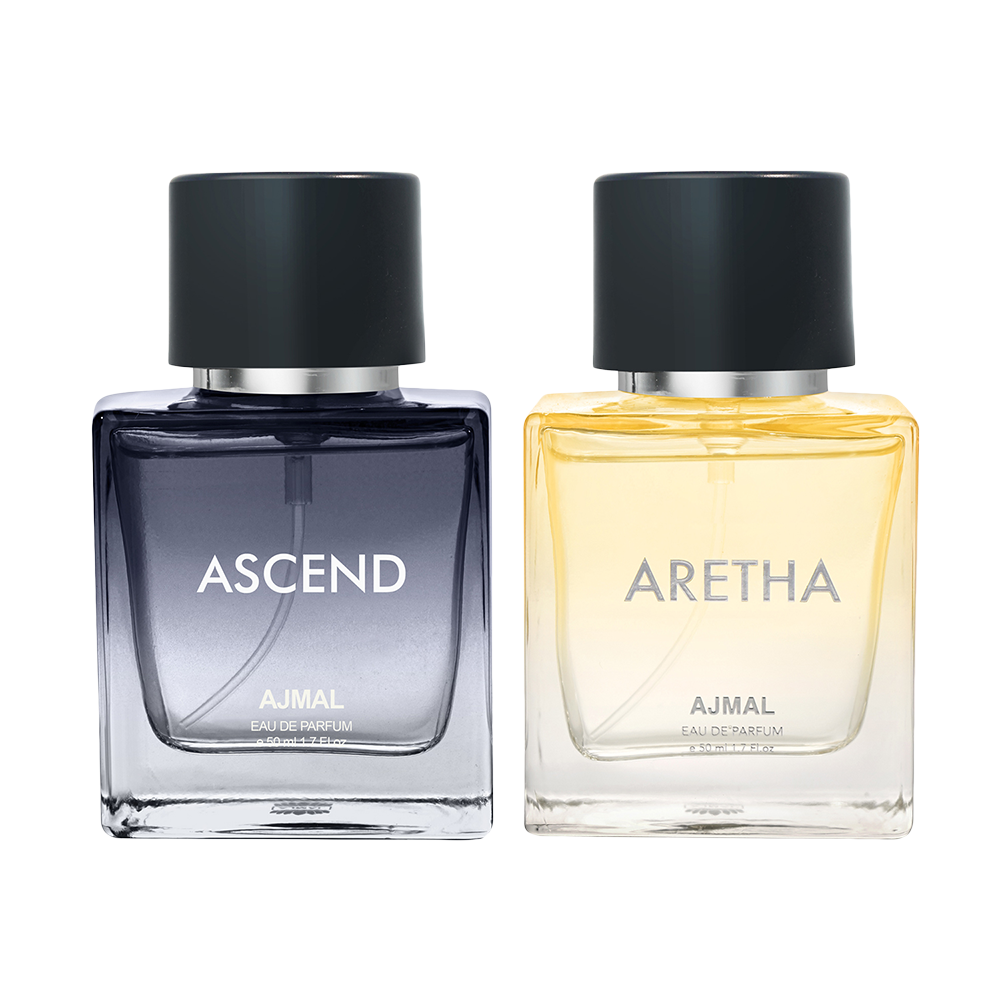 ASCEND EDP 50 ML for Unisex and ARETHA EDP 50 ML for Women Pack of 2