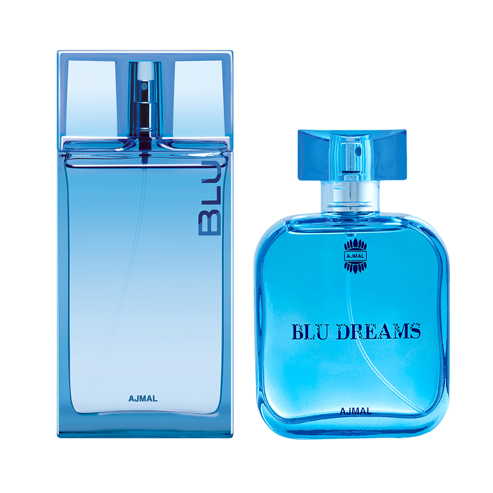 Blu EDP Aquatic Woody Perfume 90ml for Men and Blu Dreams EDP Citurs Fruity Perfume 100ml for Men Pack of 2