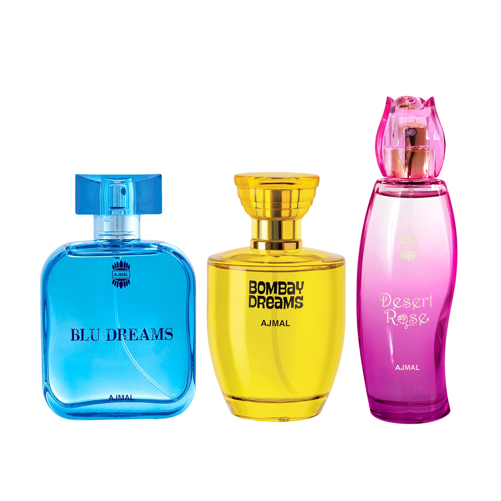 BLU DREAMS, BOMBAY DREAMS & DESERT ROSE EDP 100ML for Men & Women (Pack of 3)