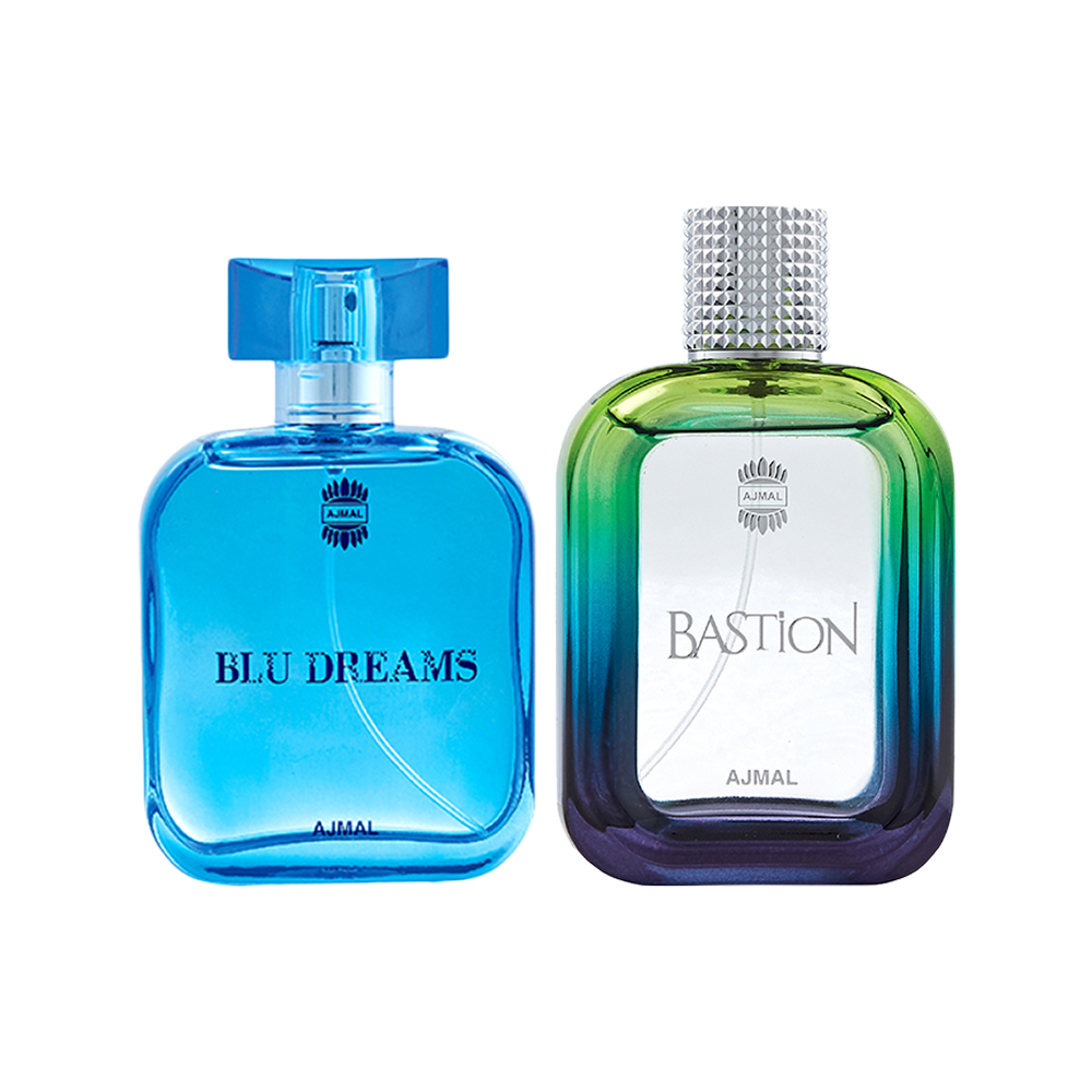 Blu Dreams EDP Citurs Fruity Perfume 100ml for Men and Bastion EDP Woody Aromatic Perfume 100ml for Men Pack of 2