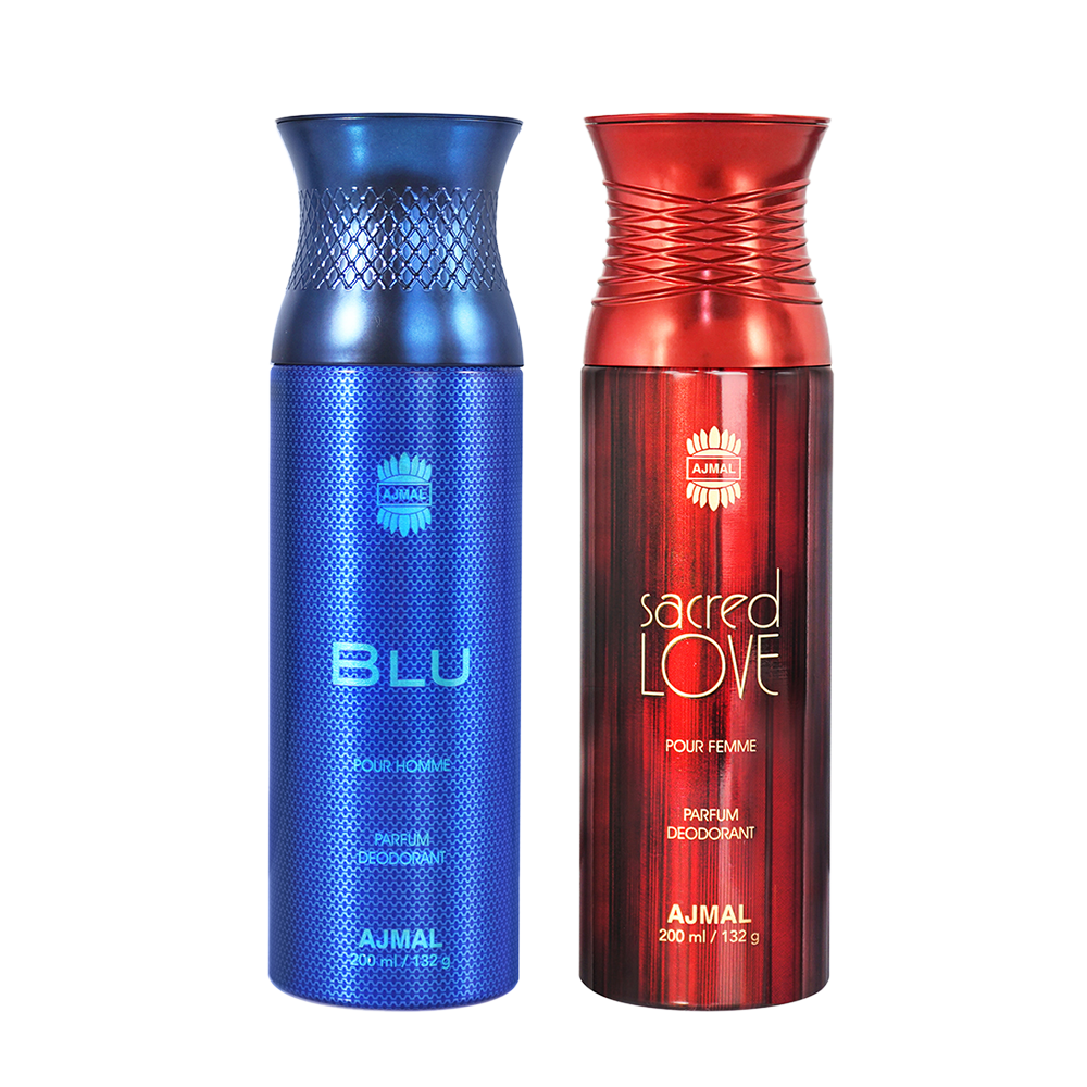 Blu Homme & Sacredlove Deodorant 200 ml Pack of 2 Gift For Unisex