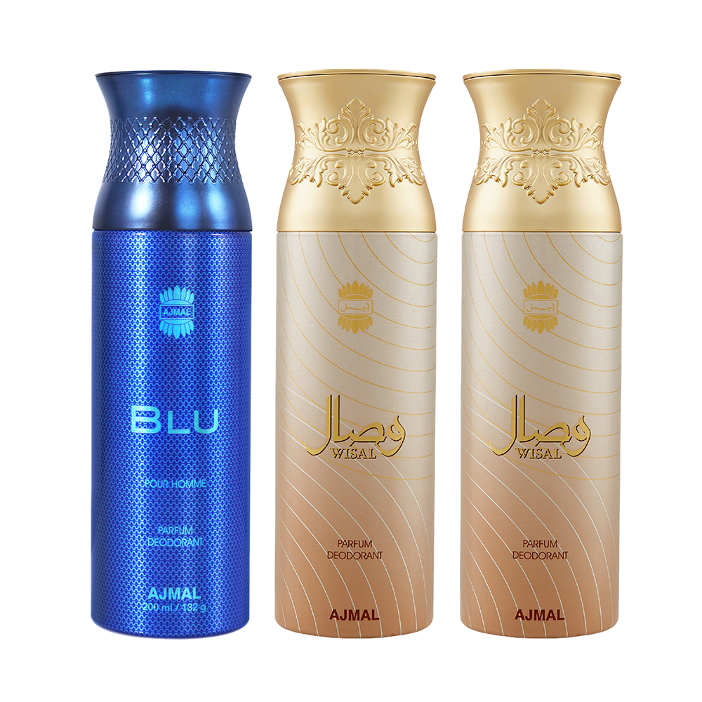 Blu & Wisal Deo & Wisal Deodorant Spray - For Unisex (200 ml, Pack of 3)