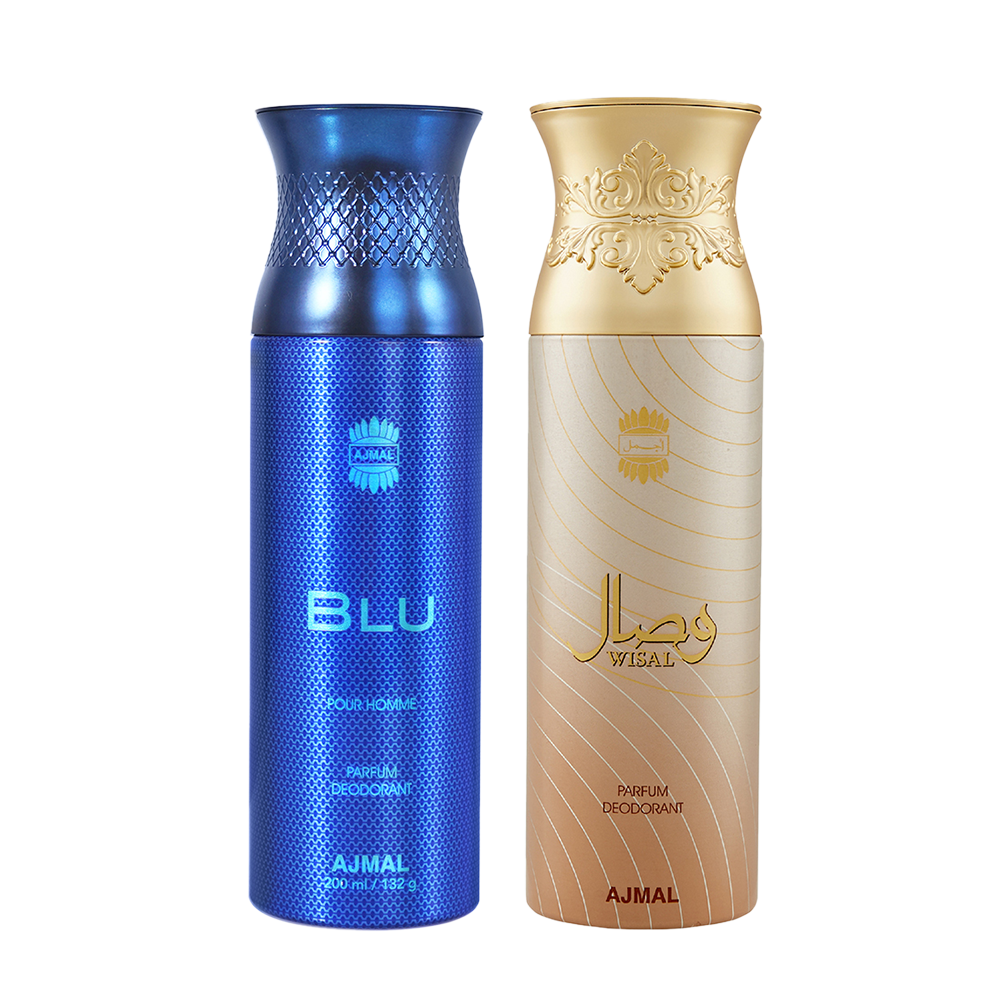 Blu Homme & Wisal Deodorant 200 ml Pack of 2 Gift For Unisex