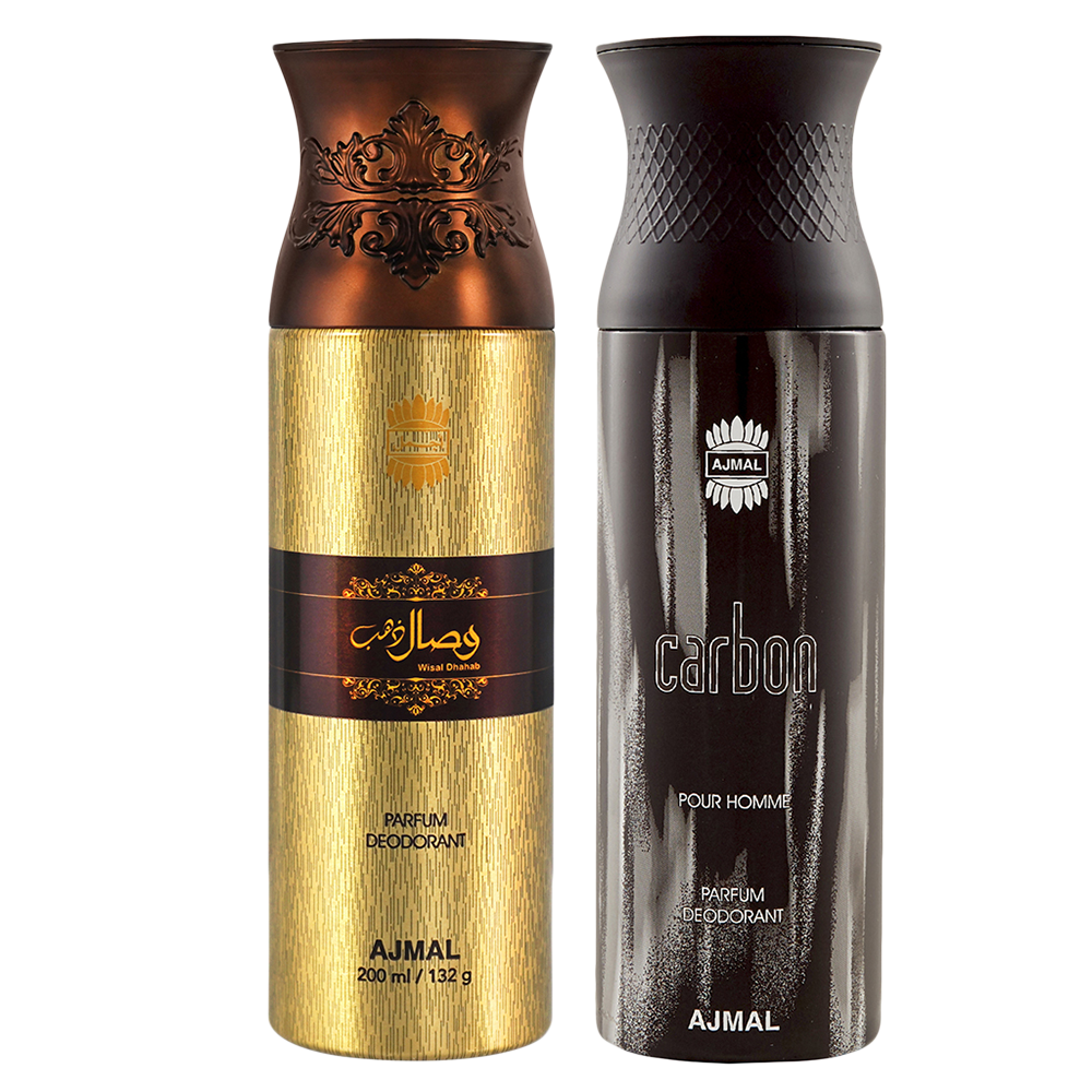 Carbon Homme & Wisal Dhahab Deodorant 200 ml Pack of 2 Gift For Men