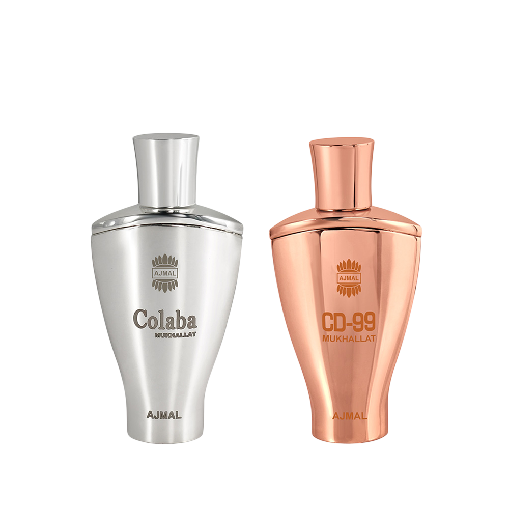 Colaba Mukhallat Concentrated Perfume Oil Floral Oriental Alcohol-free Attar 14ml for Unisex and CD 99 Mukhallat Concentrated Perfume Oil Floral Oriental Alcohol-free Attar 14ml for Unisex Pack of 2