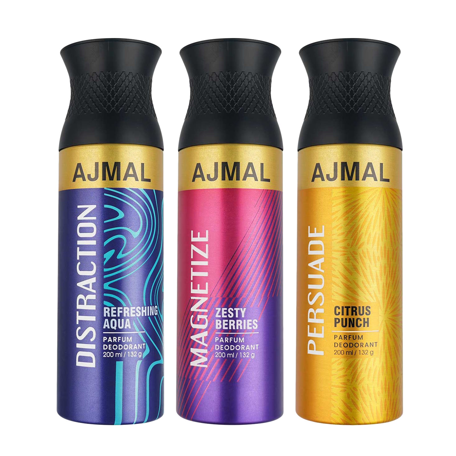 Distraction & Magnetize & Persuade Deodorant Combo Pack of 3 Deodorants 200ml each For Unisex