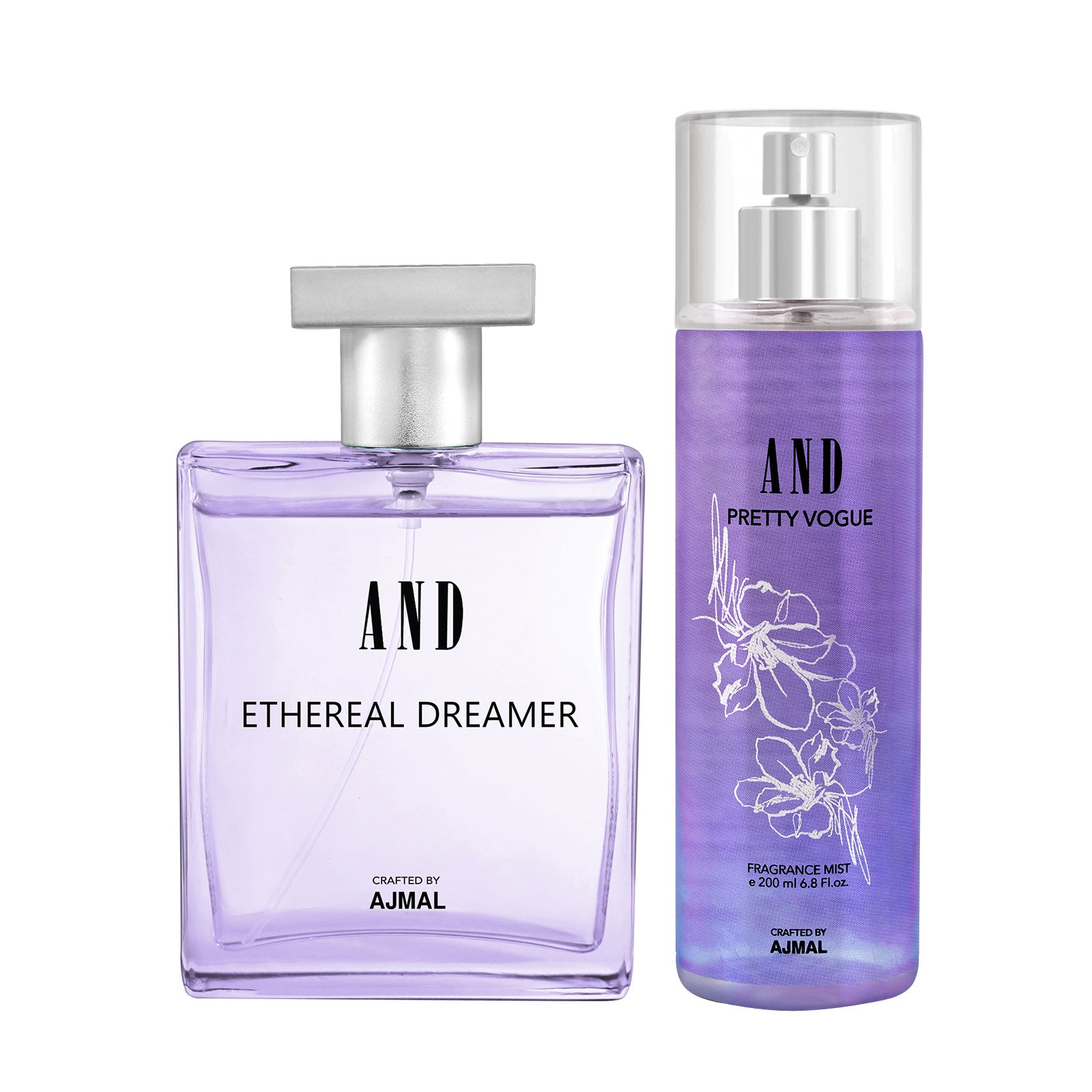 AND Ethereal Dreamer Eau De Perfume 100ML & Pretty Vogue Body Mist 200ML Pack of 2 for Women