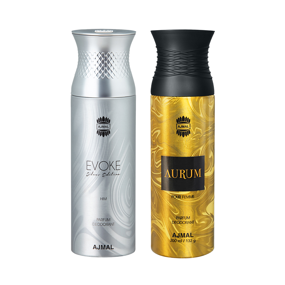 EvokeSilverHim & Aurum Deodorants 200 ml Pack of 2 Gift For Unisex