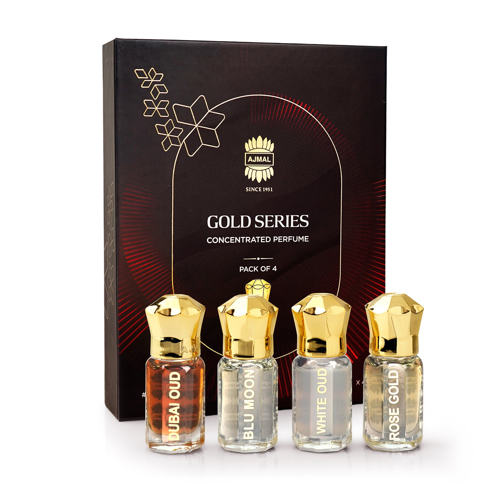 Gold Series Concentrated Perfume Gift Set for Men & Women Pack of 4 - 5ML each