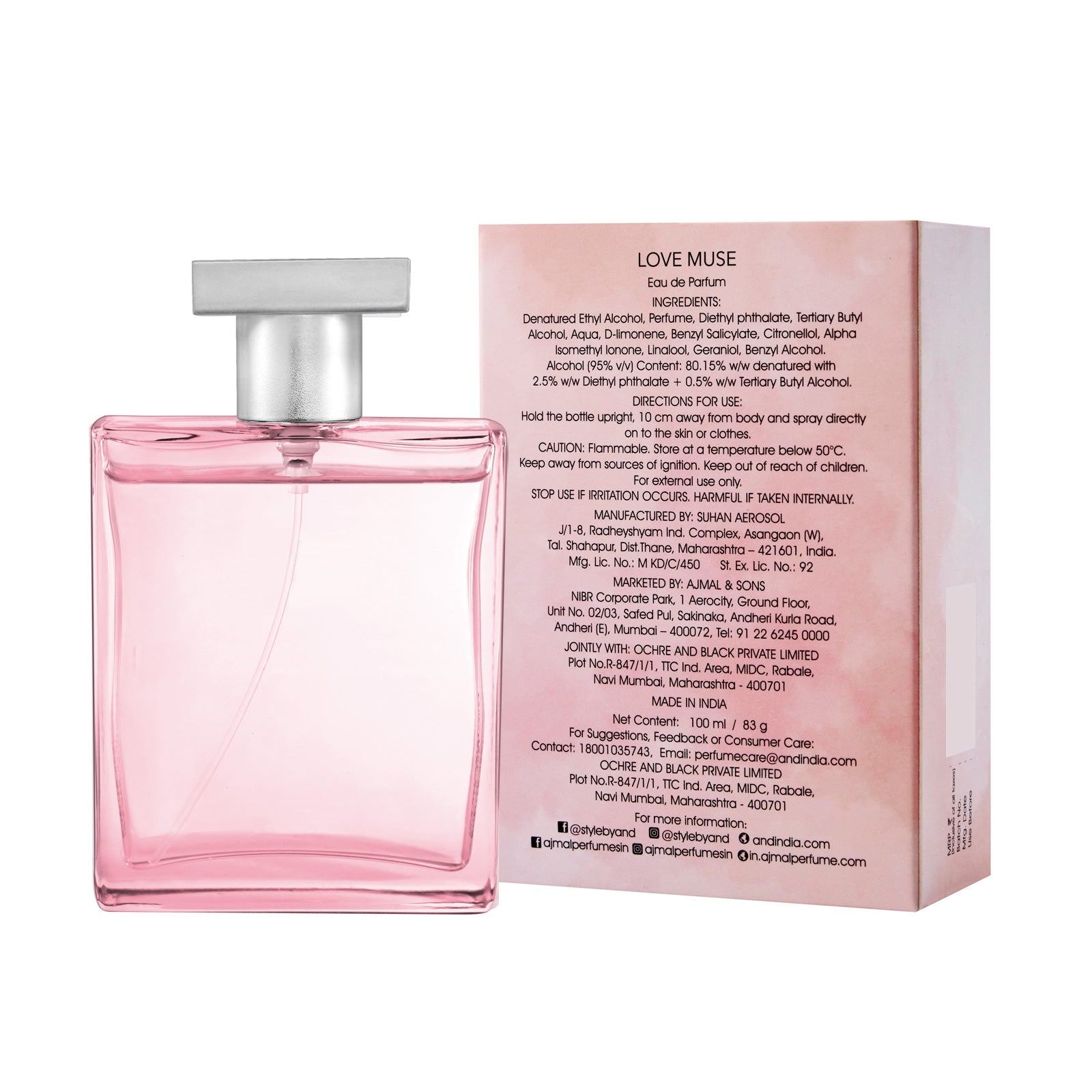 AND Love Muse Pack of 2 Eau De Perfume 100ML each for Women