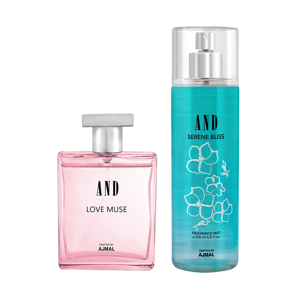 AND Love Muse Eau De Perfume 50ML & Serene Bliss Body Mist 200ML Pack of 2 for Women