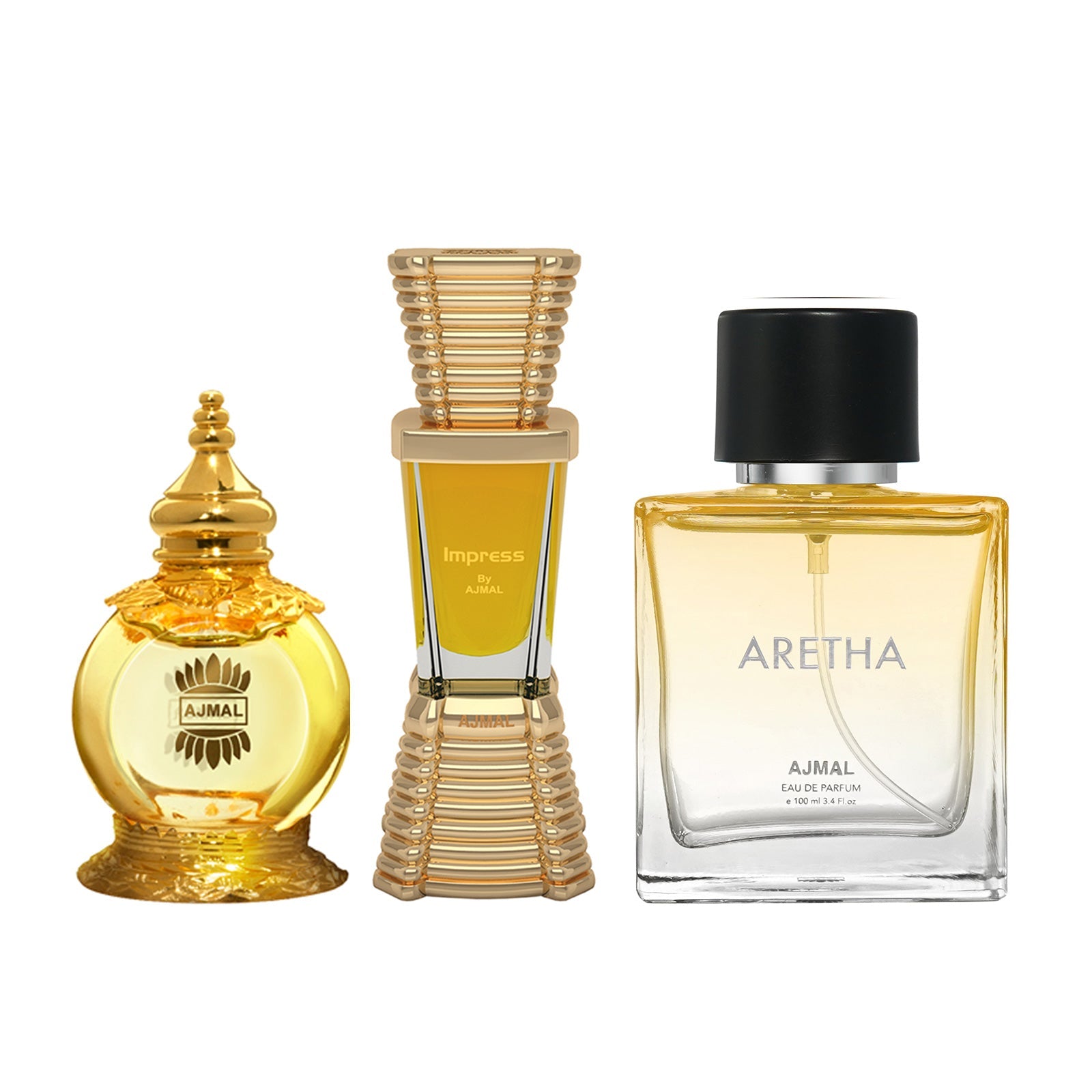 Mukhallat AL Wafa CP 12ml and Impress CP 10ml & Aretha EDP 20ML Pack of 3 For Unisex