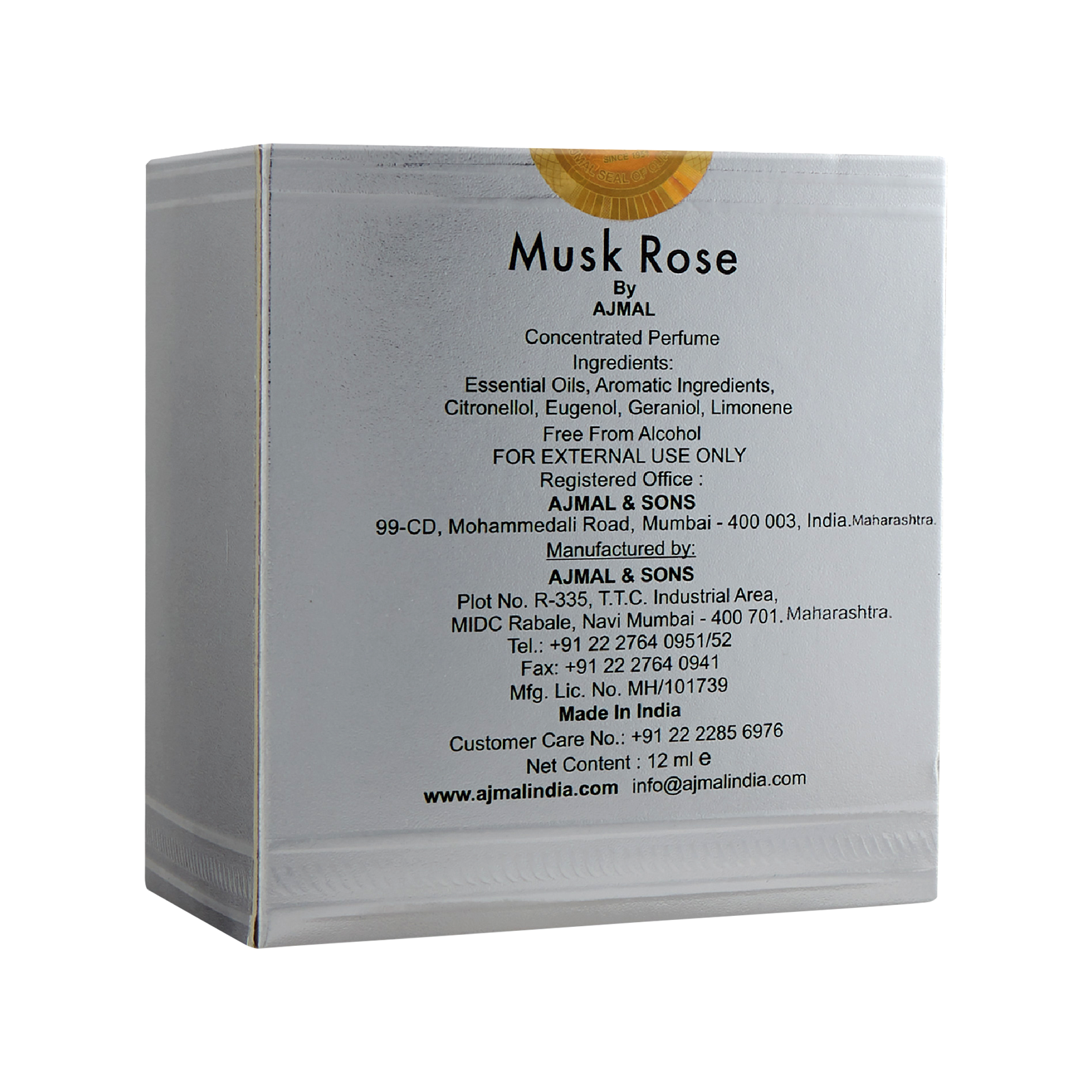 Musk Rose Concentrated Perfume Perfume 12ML For Unisex