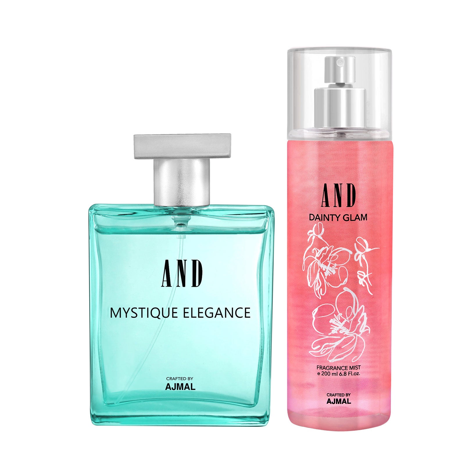 AND Mystique Elegance Eau De Perfume 50ML & Dainty Glam Body Mist 200ML Pack of 2 for Women