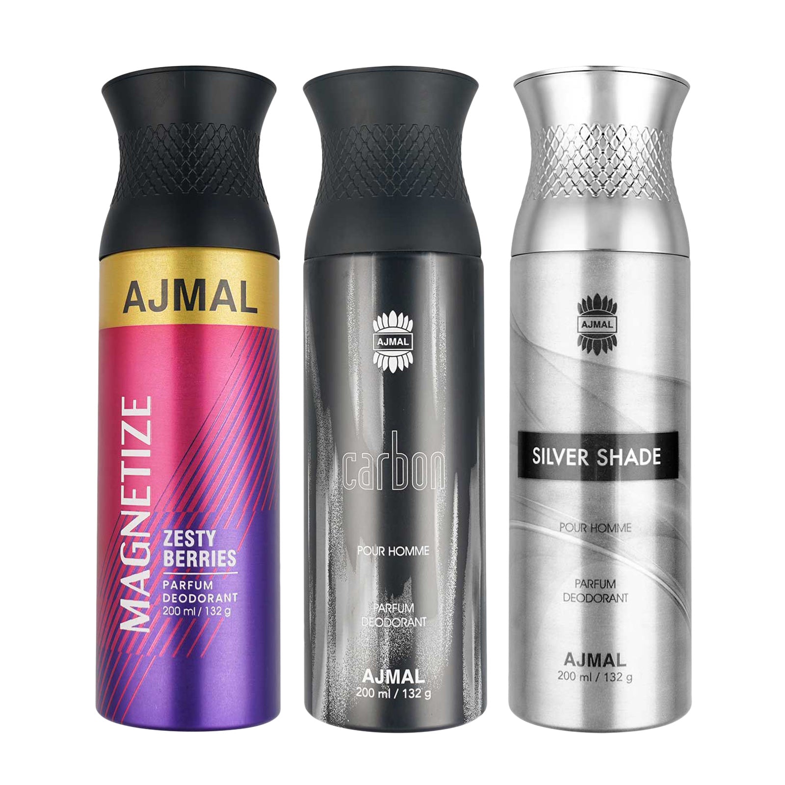 1 Magnetize For Unisex, 1 Carbon for Men and 1 Silver Shade for Men Deodorants each 200ML Combo pack of 3