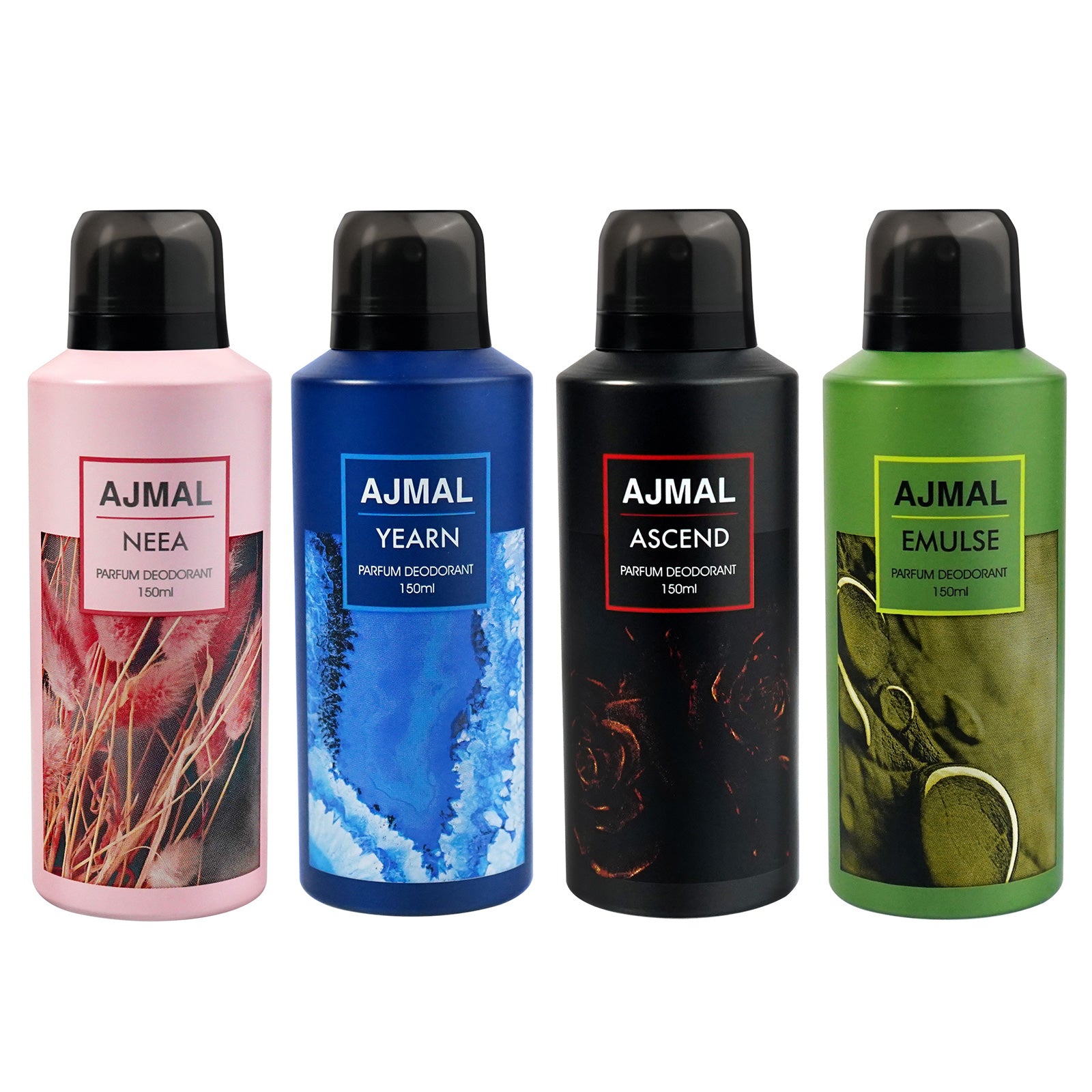 Neea, Yearn, Ascend and Emulse Deodorant Perfume 150ML Each Long Lasting Spray Party Wear Gift for Unisex