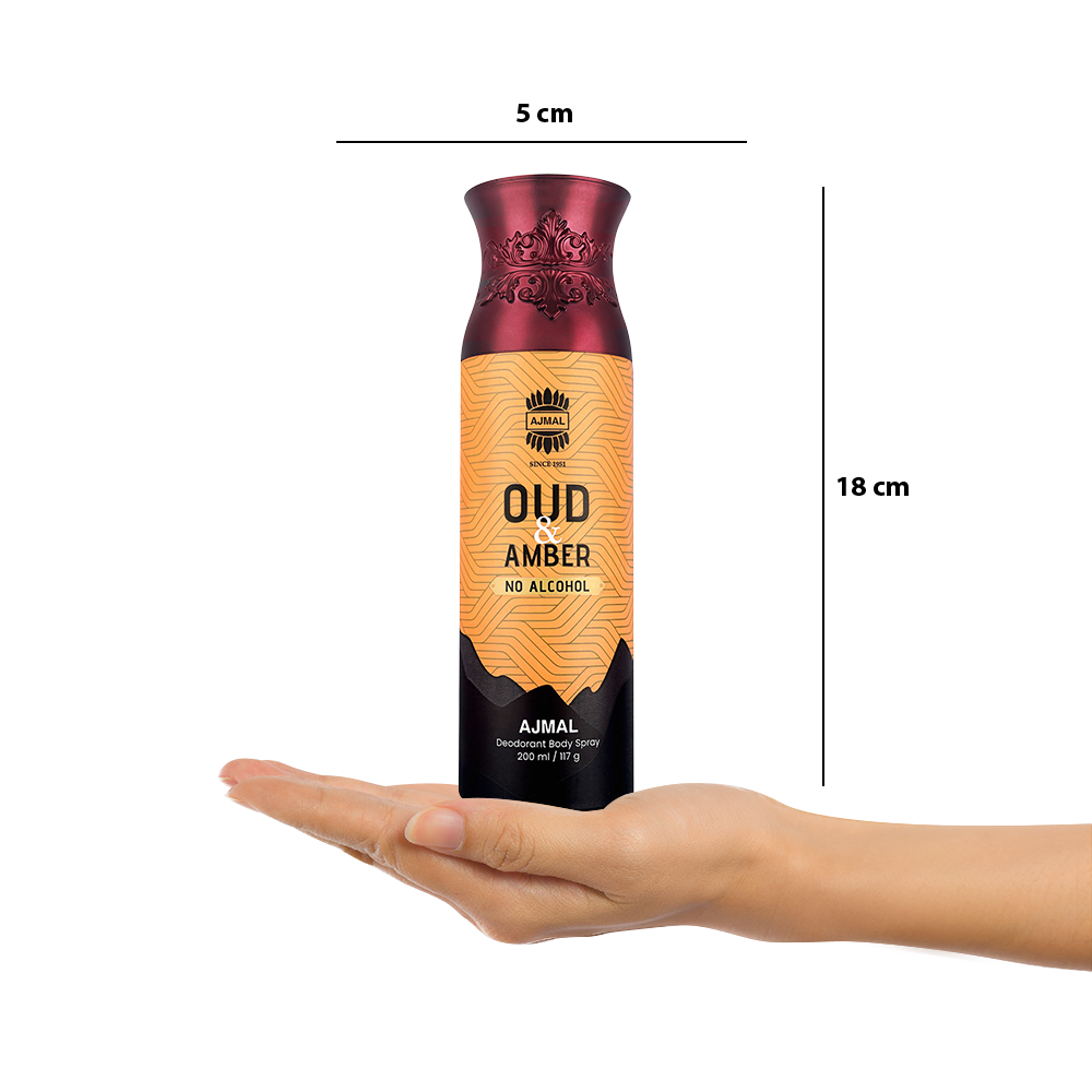 Oud Amber Non-Alcoholic Deodorant Body Spray With Woody Ambery Fragrance Perfume Ideal Gift for Unisex