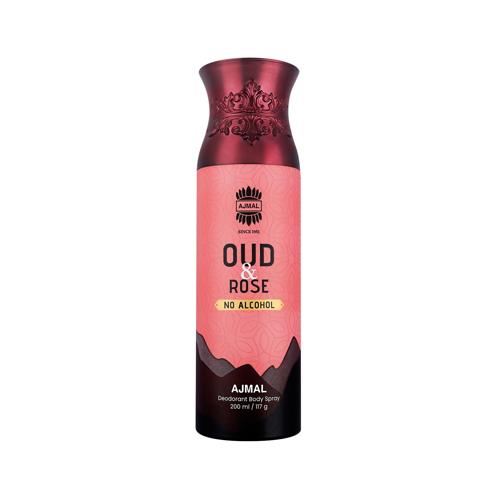 Oud Rose Non-Alcoholic Deodorant Body Spray with Spicy Woody Fragrance Perfume Ideal Gift for Unisex