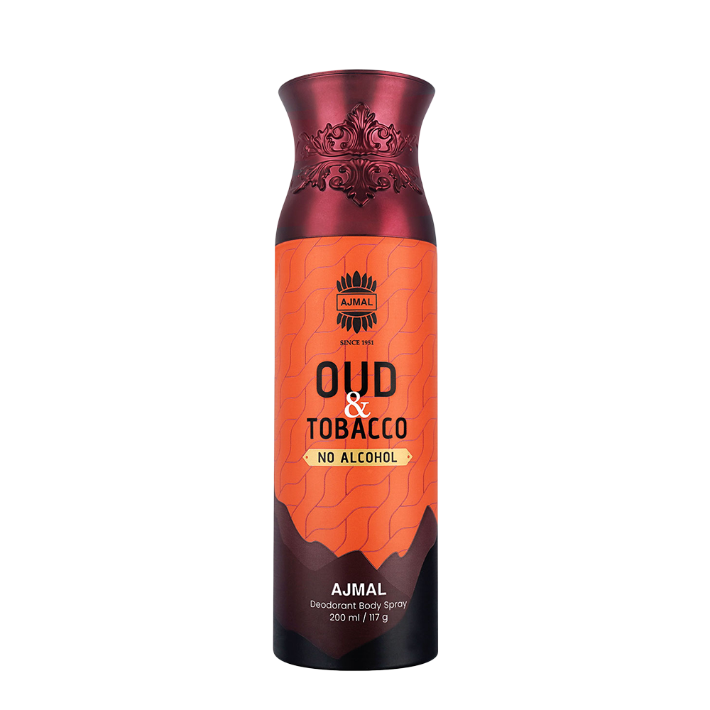 Oud Tobacco Non-Alcoholic Deodorant Body Spray With Aromatic Leather Fragrance Perfume Ideal Gift for Unisex