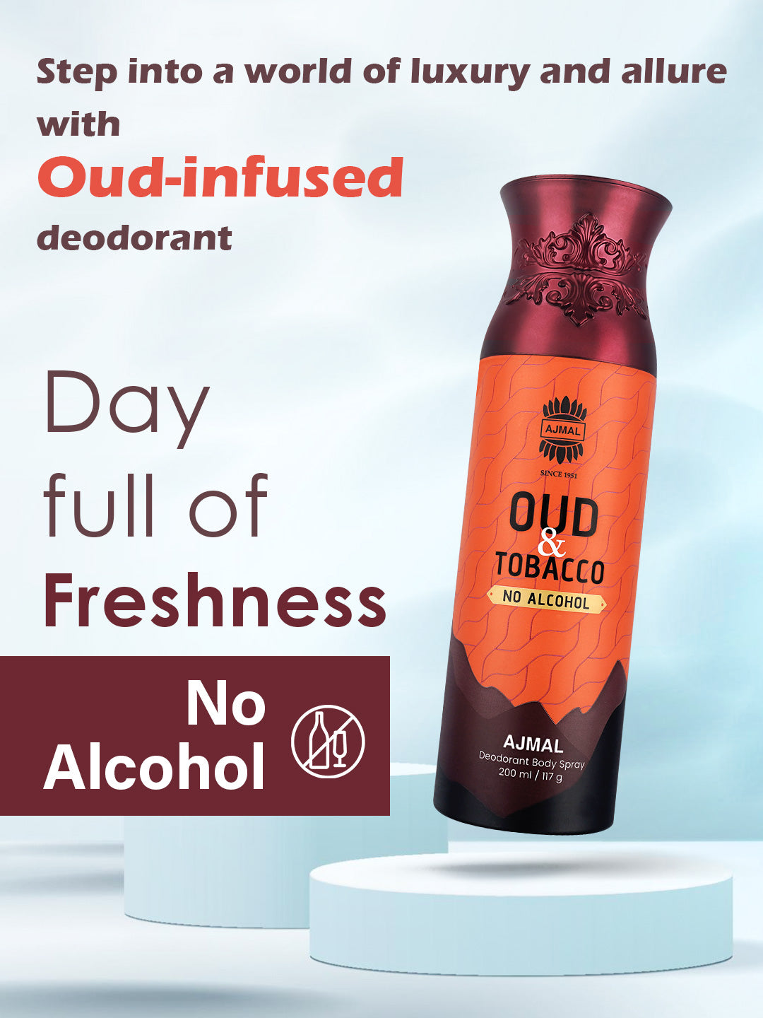 Oud Tobacco Non-Alcoholic Deodorant Body Spray With Aromatic Leather Fragrance Perfume Ideal Gift for Unisex