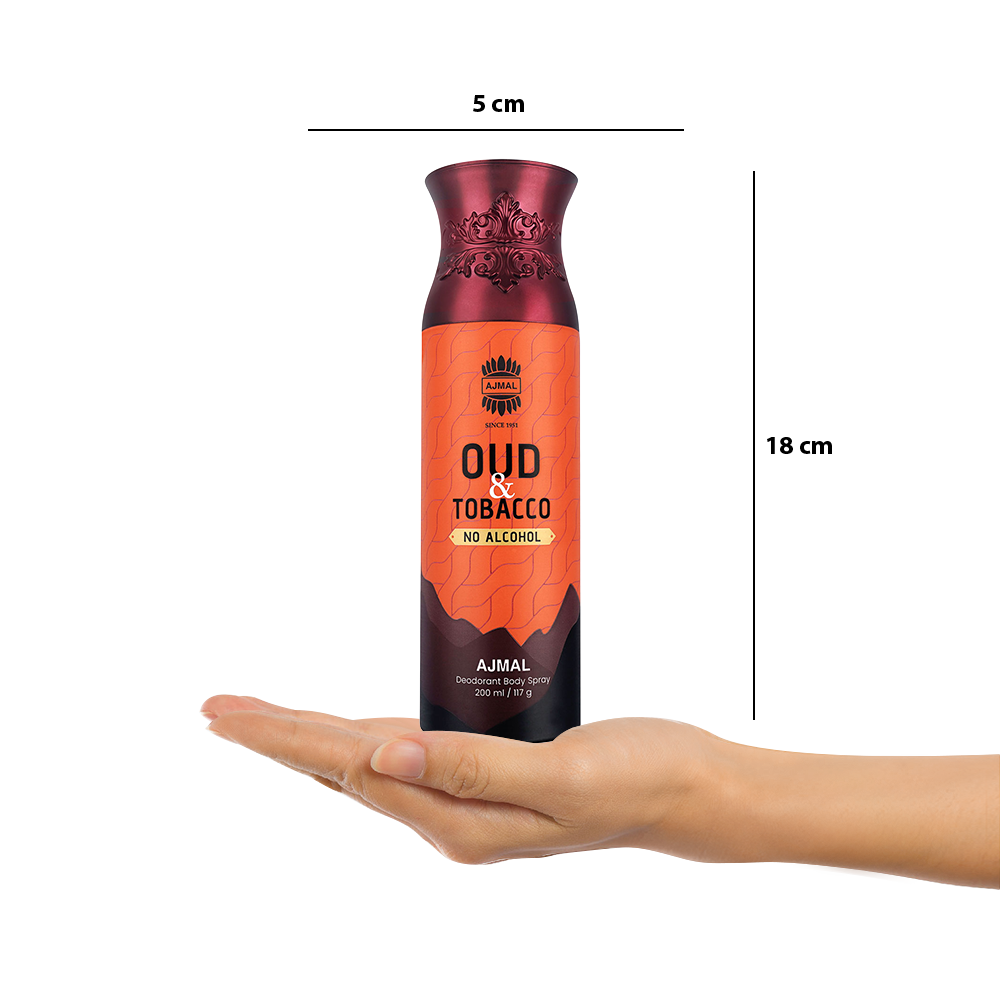 Oud Tobacco Non-Alcoholic Deodorant Body Spray With Aromatic Leather Fragrance Perfume Ideal Gift for Unisex