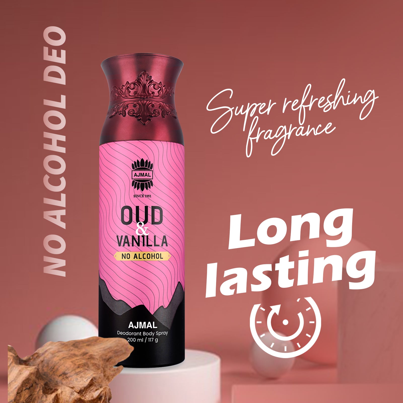 Oud Vanilla Non-Alcoholic Deodorant Body Spray With Fruity Ambery Fragrance Perfume Ideal Gift for Unisex