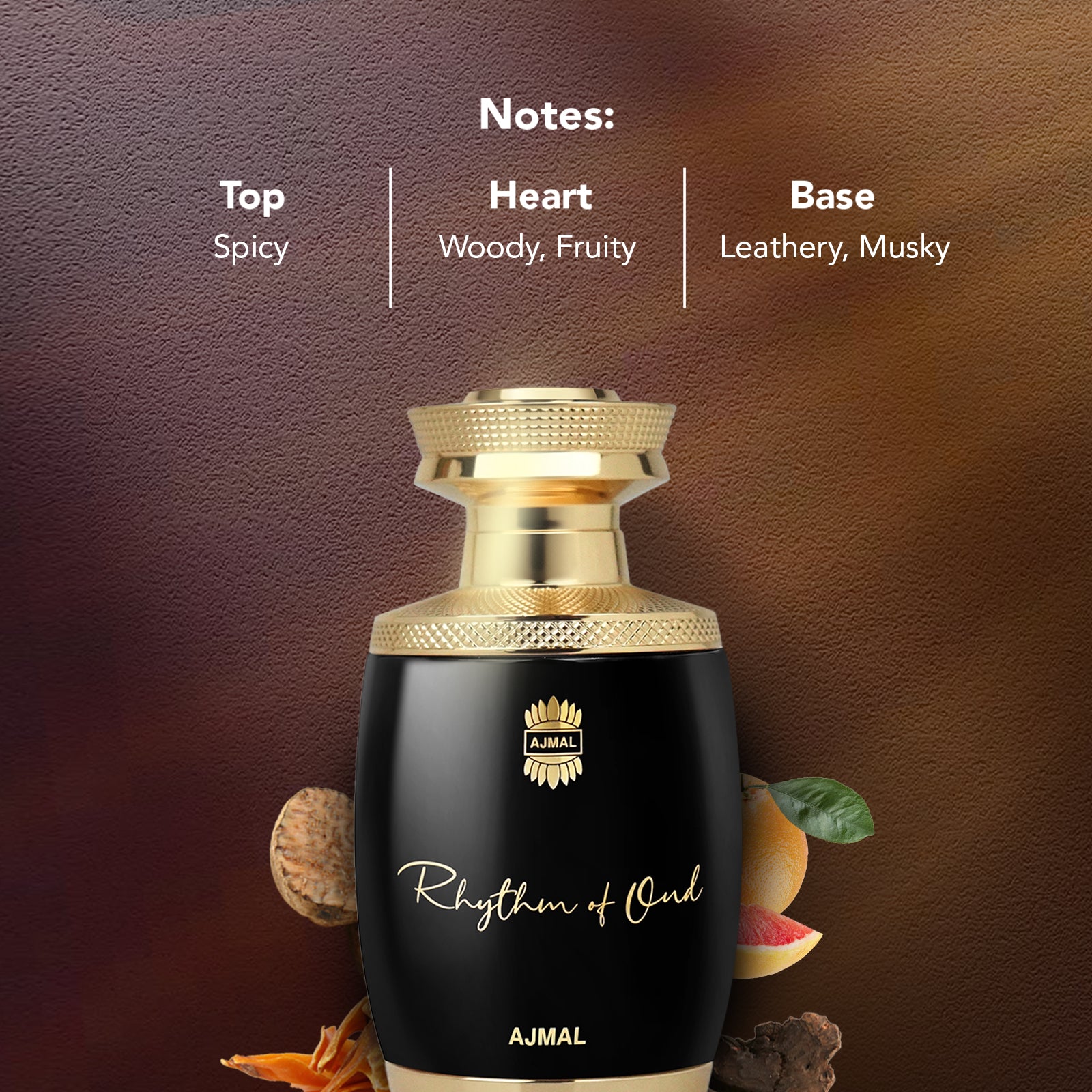 Ajmal Rhythm Of Oud Eau De Parfum Spicy & Woody Perfume Made in Dubai for Unisex 75ML