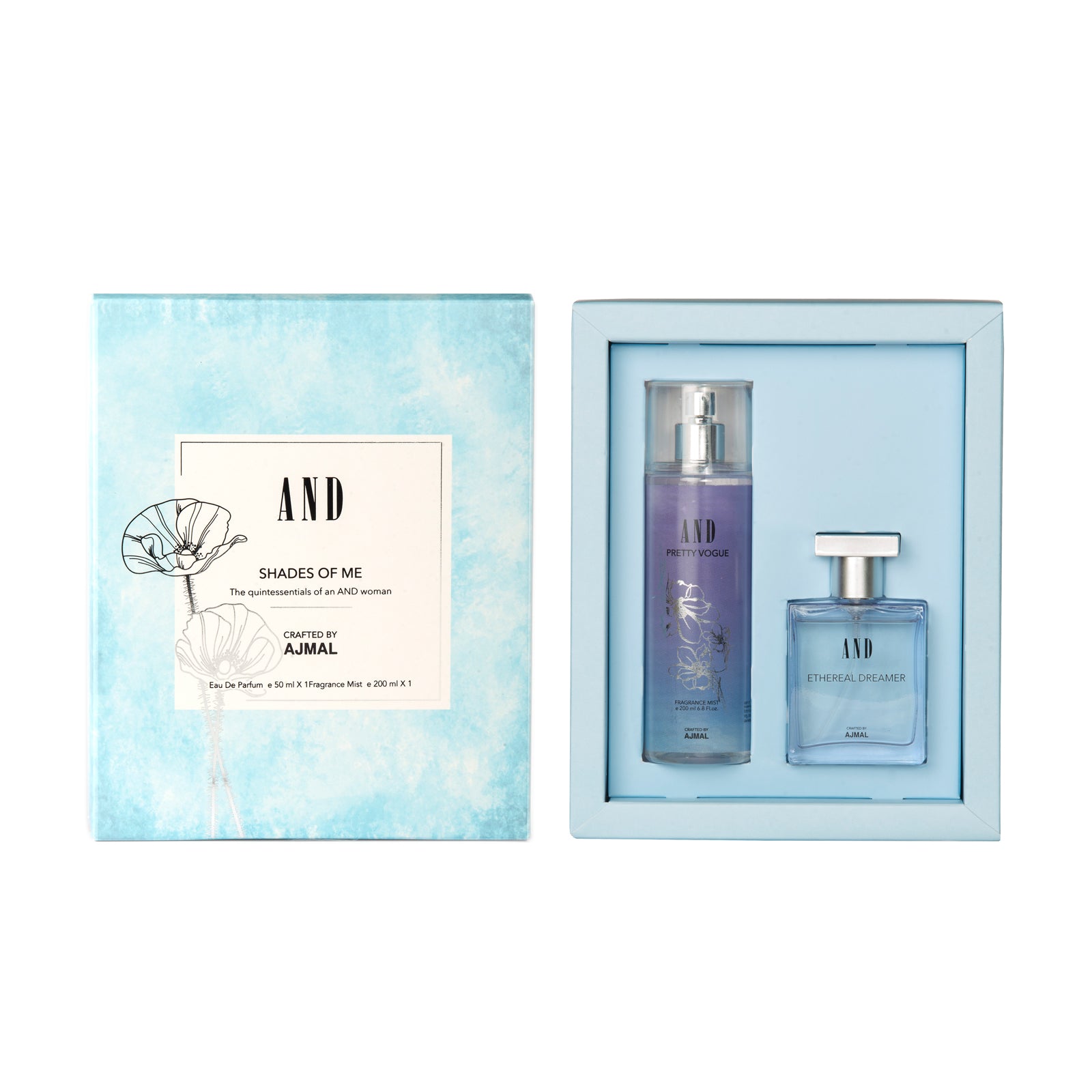 AND Ethereal Dreamer Eau De Perfume 50ML & Pretty Vogue Body Mist 200ML for Women Pack of 2