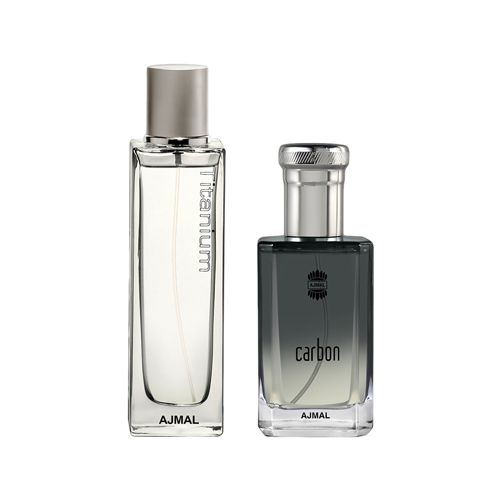 Titanium EDP Citrus Spicy Perfume 100ml for Men and Carbon EDP Citrus Spicy Perfume 100ml for Men Pack of 2